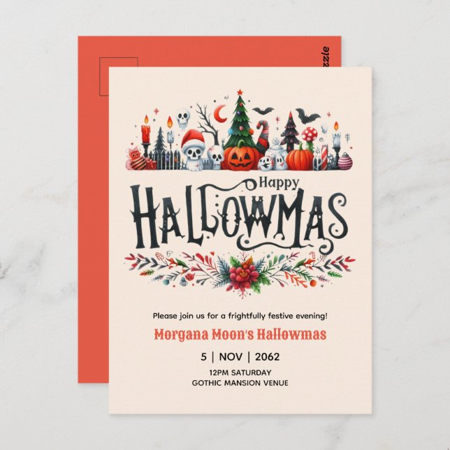 Hallowmas Invitations Halloween Christmas Mashup (Front/Back)