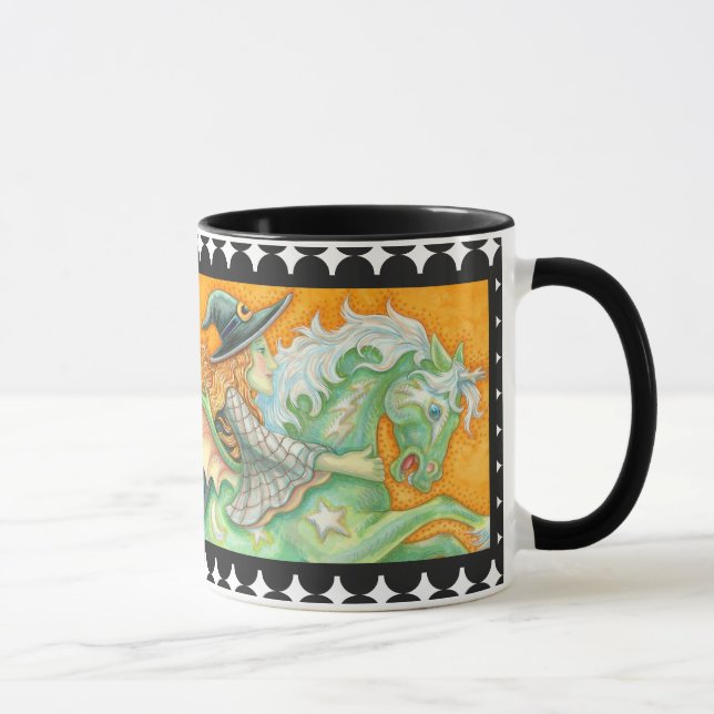 HALLOWS EVE WITCH AND HORSE COMBO MUG Mirror Image (Right)