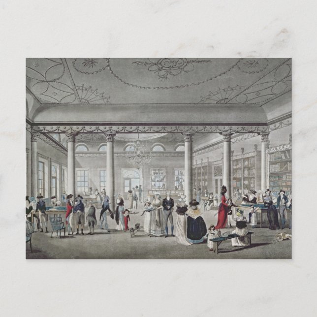 Hall's Library at Margate, 1789 Postcard (Front)