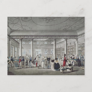 Hall's Library at Margate, 1789 Postcard