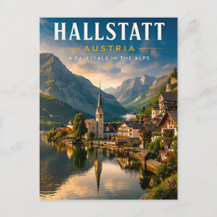 🏔️ Hallstatt Austria Alpine Village Postcard