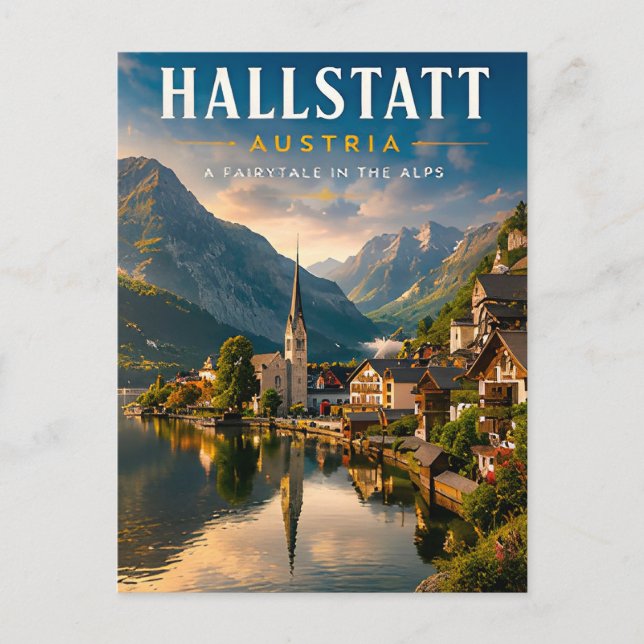 🏔️ Hallstatt Austria Alpine Village Postcard (Front)