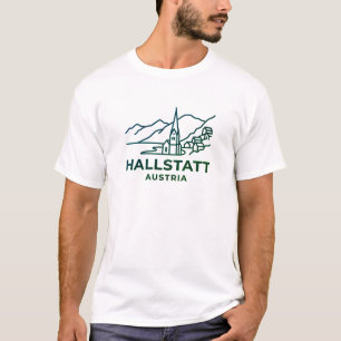 Hallstatt Austria - Minimalist Alpine Village T-Shirt
