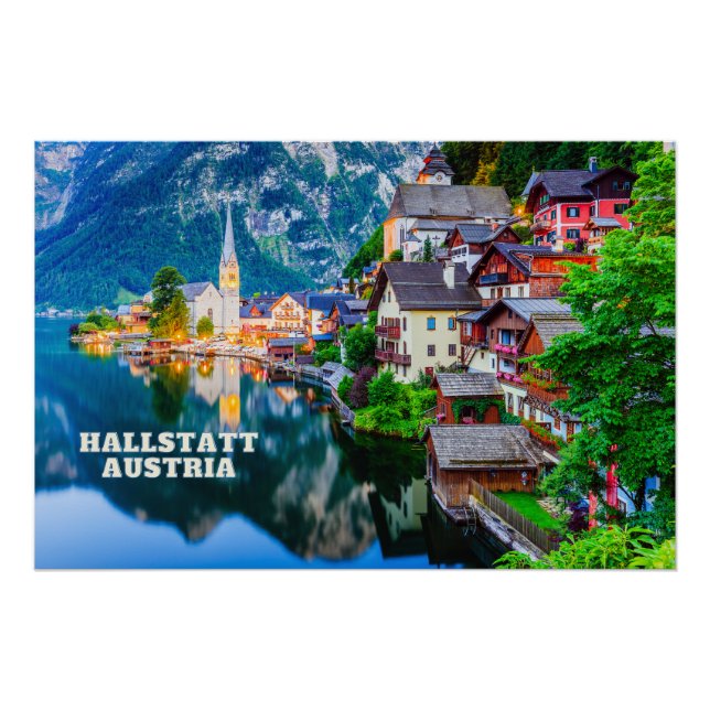 Hallstatt, Austria Mountain Lake View Poster (Front)