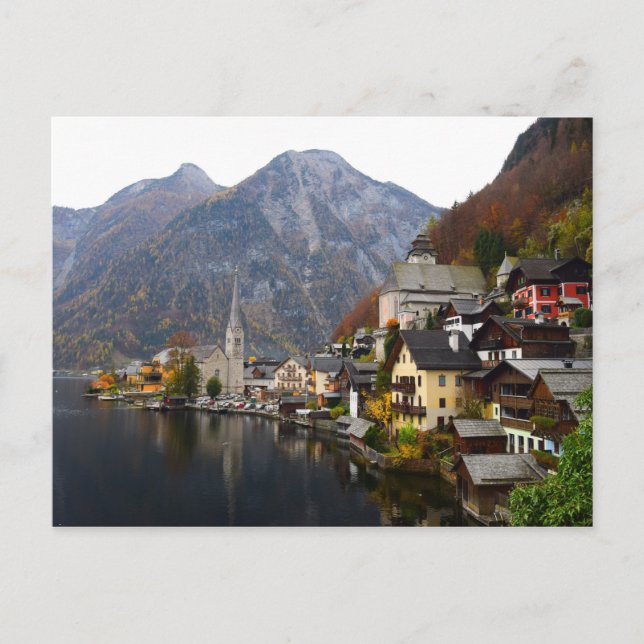 HALLSTATT IN AUTUMN - LAKE HALLSTATT, AUSTRIA POSTCARD (Front)