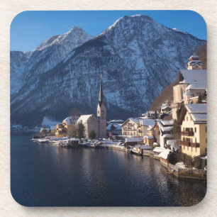Hallstatt town in the snow in winter coaster