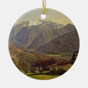 Hallstatter-See (oil on canvas) Ceramic Tree Decoration