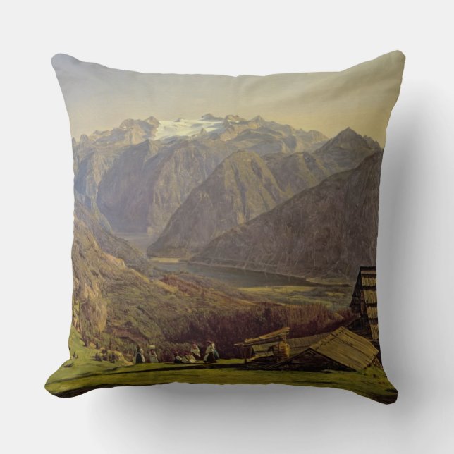 Hallstatter-See (oil on canvas) Cushion (Front)