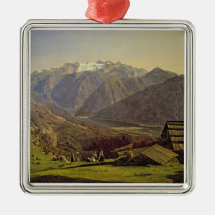 Hallstatter-See (oil on canvas) Metal Tree Decoration