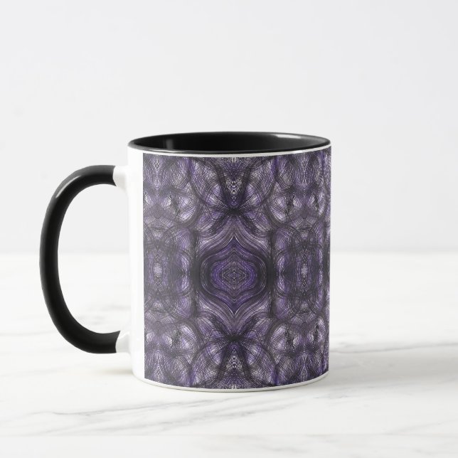 Hallways Abstract Dark Purple Black Watercolor Art Mug (Left)