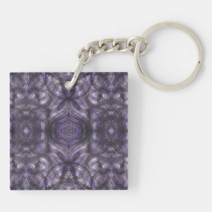 Hallways Dark Purple Abstract Watercolor Art Key Ring