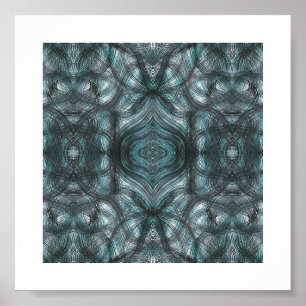 Hallways Green Abstract Watercolor Art Poster