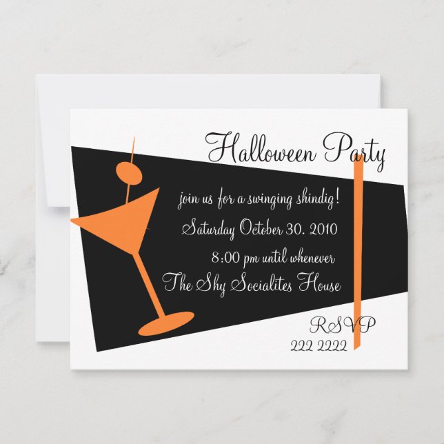 Hallween Martini Time Invitation (Front)