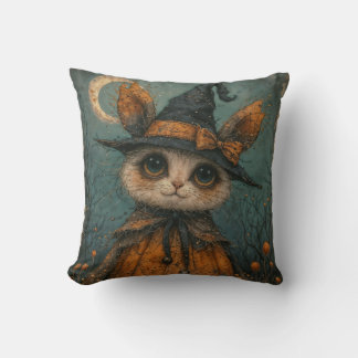Hallwenn, adorable, spooky, bunny, wicth cushion