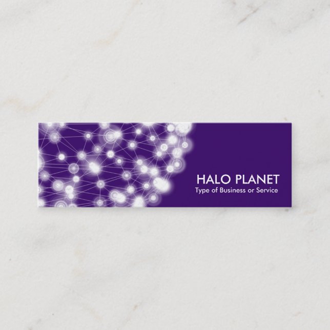 Halo Planet - Deep Purple Mini Business Card (Front)