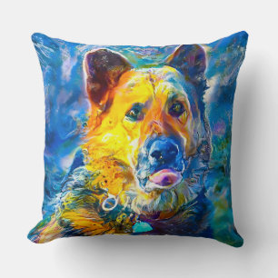 Halo:  Portrait of a German Shepherd  Cushion