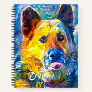 Halo:  Portrait of a German Shepherd  Notebook