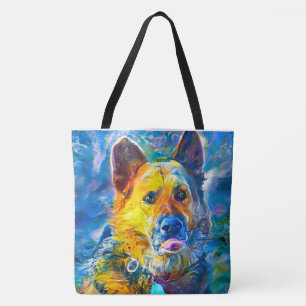 Halo:  Portrait of a German Shepherd  Tote Bag