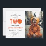 Haloween lPumpkin with photo Kids 2nd Birthday  Invitation<br><div class="desc">Cute and vibrant watercolor pumpkin 2nd  birthday invitation with photo,  perfect for boy or girl birthday.</div>