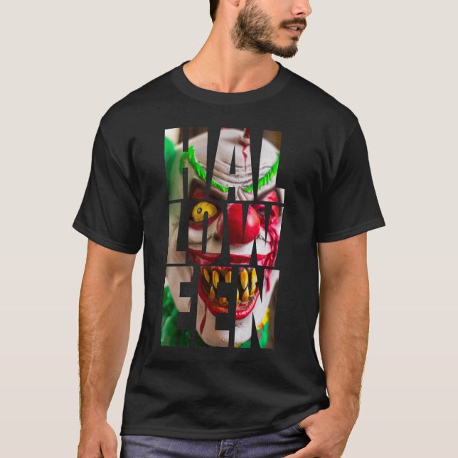 Haloween text clown image T-Shirt (Front)
