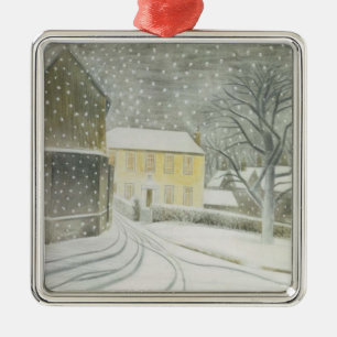 Halstead Road in Snow (by Eric Ravilious) Metal Tree Decoration