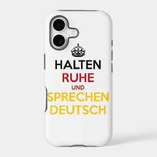 Halten Ruhe und Sprechen Deutsch