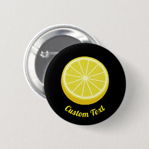 Halve Lemon 6 Cm Round Badge