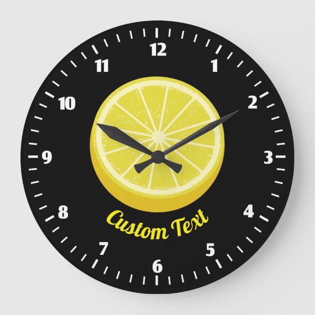 Halve Lemon Large Clock (Front)