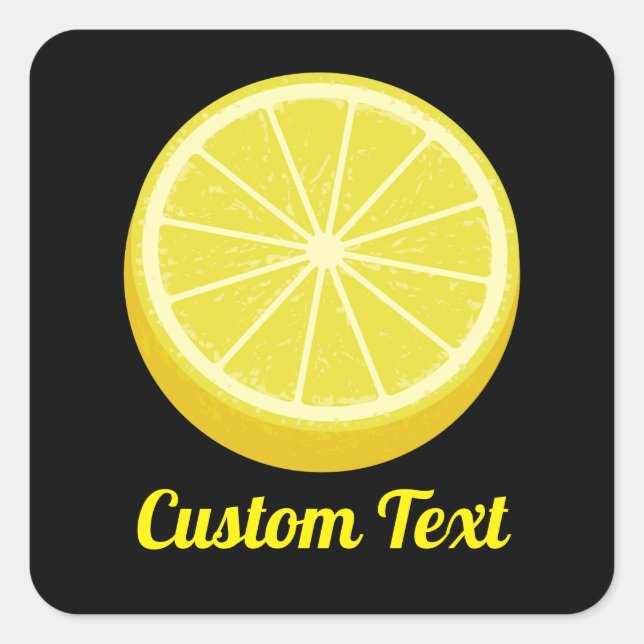 Halve Lemon Square Sticker (Front)