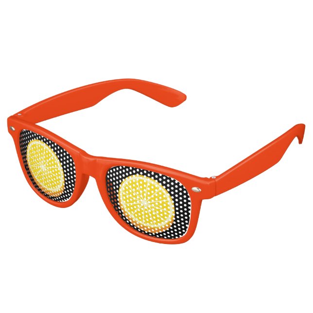 Halve Orange Retro Sunglasses (Angled)