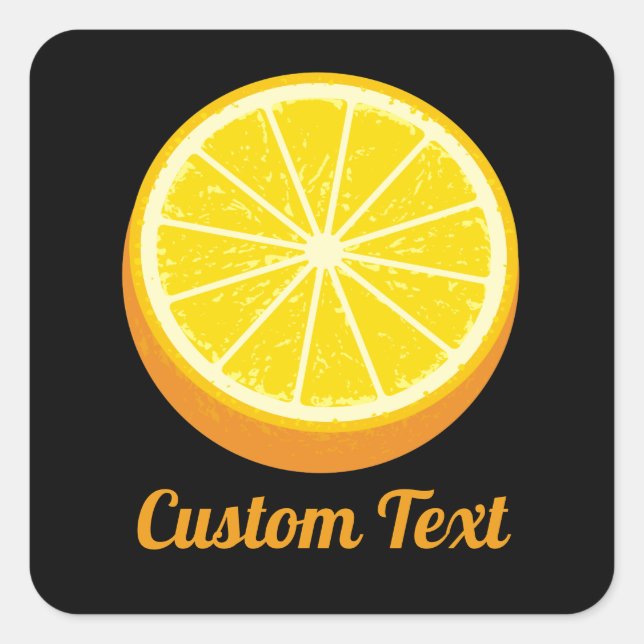 Halve Orange Square Sticker (Front)