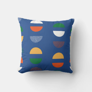 Halved Geometric Circle Composition Cushion