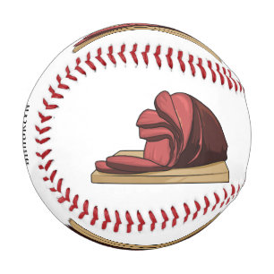 Ham cartoon illustration  baseball
