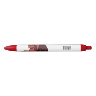 Ham cartoon illustration  black ink pen