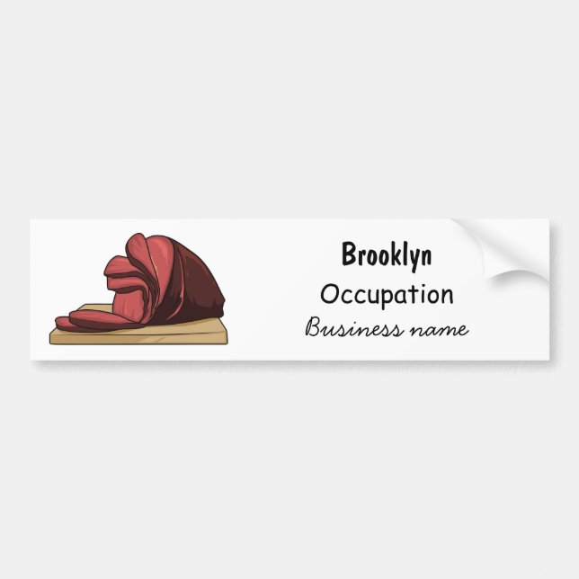Ham cartoon illustration bumper sticker (Front)