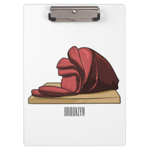 Ham cartoon illustration  clipboard