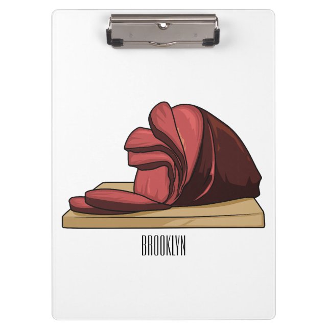 Ham cartoon illustration  clipboard (Front)