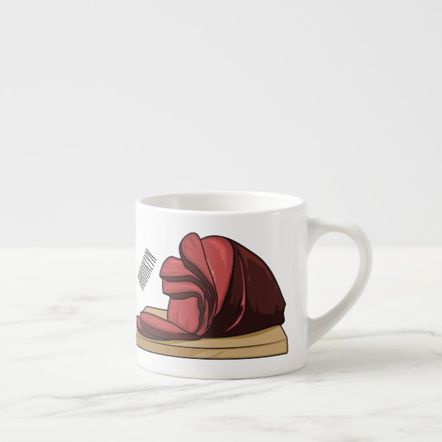 Ham cartoon illustration  espresso cup (Right)