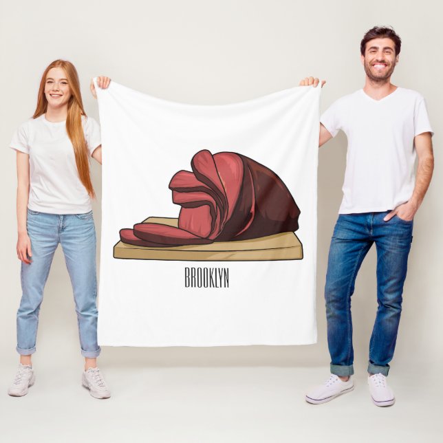 Ham cartoon illustration  fleece blanket (In Situ)