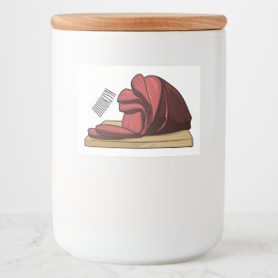 Ham cartoon illustration food label