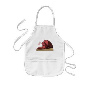 Ham cartoon illustration  kids apron