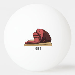 Ham cartoon illustration  ping pong ball