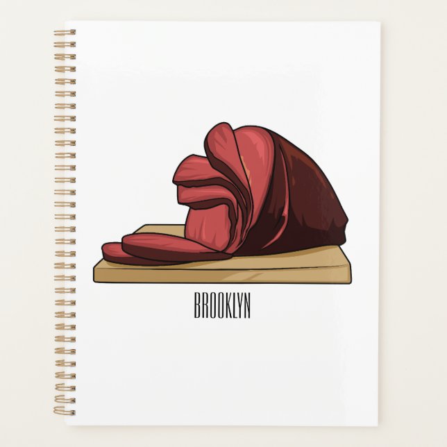 Ham cartoon illustration  planner (Front)