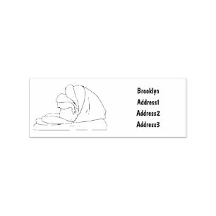 Ham cartoon illustration rubber stamp