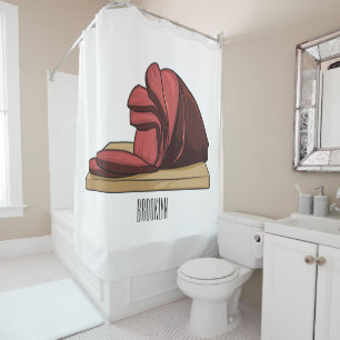 Ham cartoon illustration shower curtain