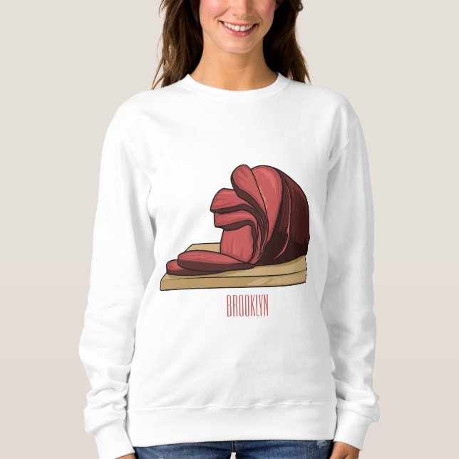 Ham cartoon illustration  sweatshirt (Front)