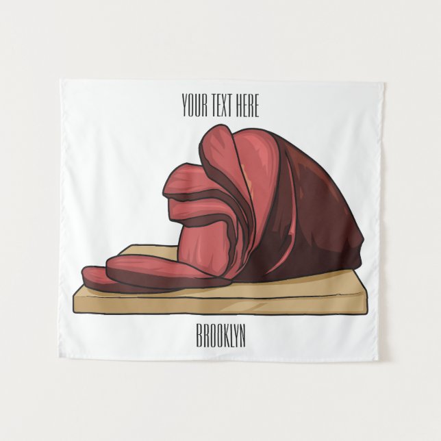 Ham cartoon illustration  tapestry (Front (Horizontal))