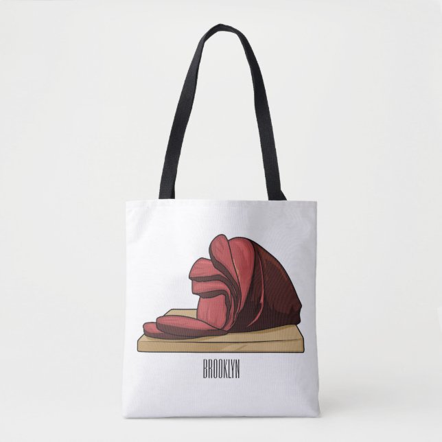 Ham cartoon illustration  tote bag (Front)