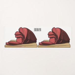 Ham cartoon illustration  yoga mat