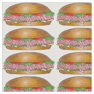 Ham Cheese Sub Hoagie Submarine Sandwich Fabric